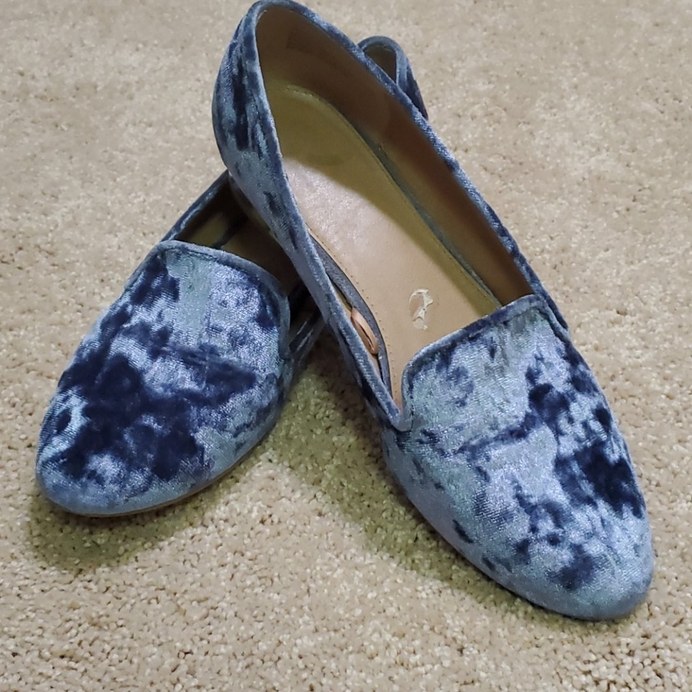 Blue Velvet Loafers